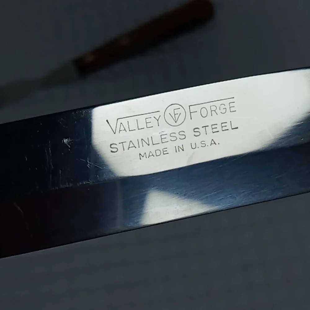 MCM Valley Forge Stainless Steel Pakkawood Handle Carving Knife and Fork Set